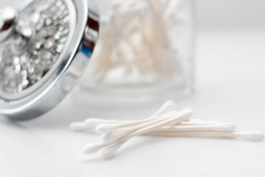 Q-Tips Close-Up on a White Background